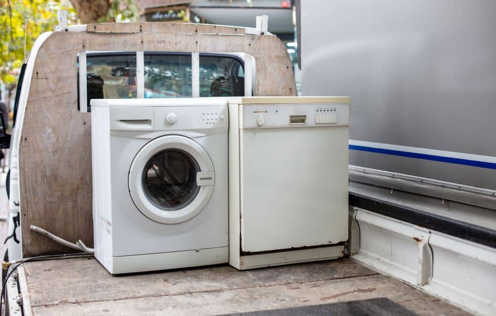 Old dishwasher and washing machine to be donated.