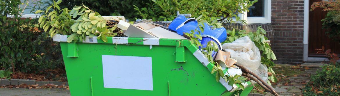 Green skip bin