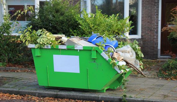 Green skip bin