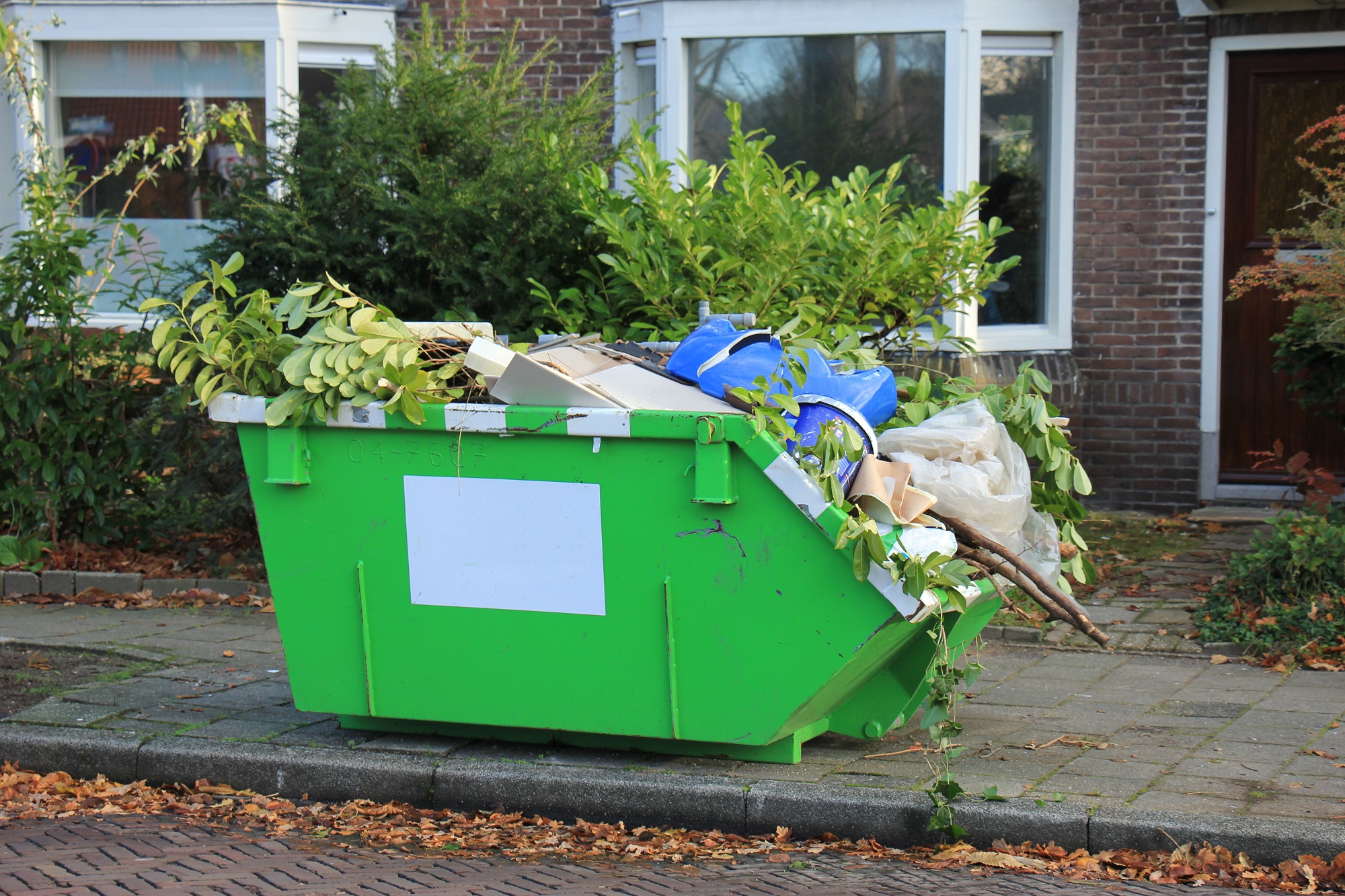 Green skip bin