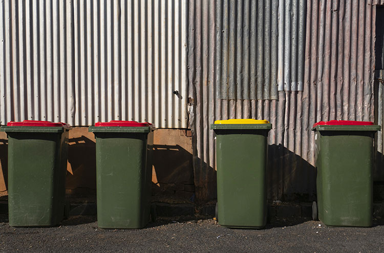 bins out ready to be collected in perth