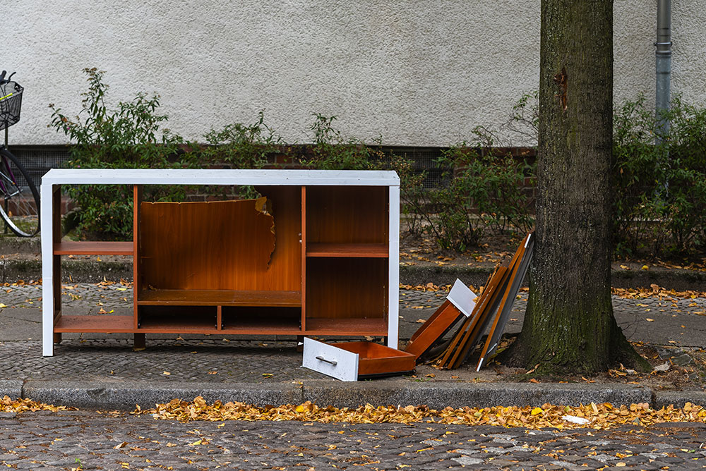 drawers on side of road for collection