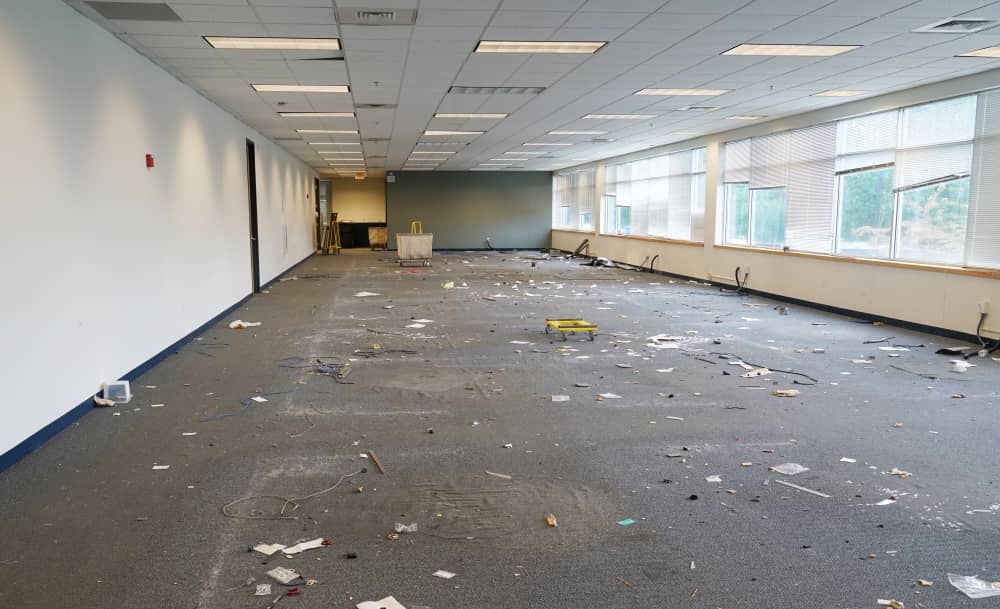 Clearing office space before renovation.