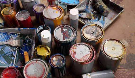 Paint can be toxic and dangerous to the environment if it’s not disposed of properly.